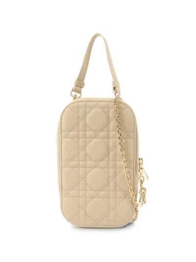 Pre-owned Dior Lady  Cannage Mini Bag In Neutrals