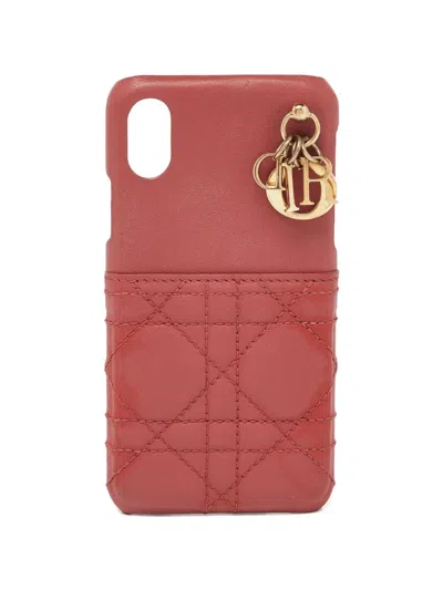 Pre-owned Dior Lady  Cannage Phone Case X/xs In Red