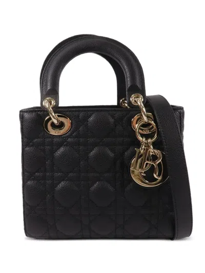 Pre-owned Dior Lady  Cannage Tote Bag In Black