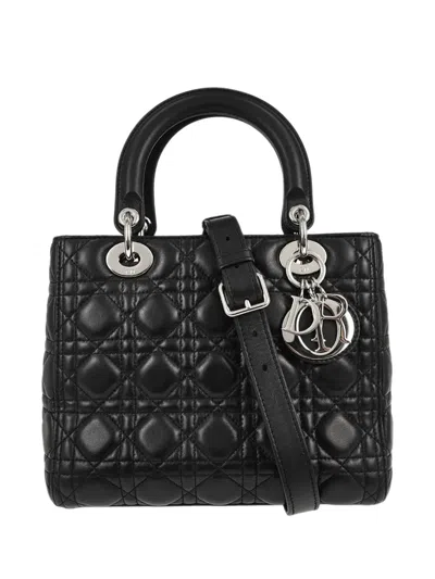 Pre-owned Dior Lady  Cannage Tote Bag In Black