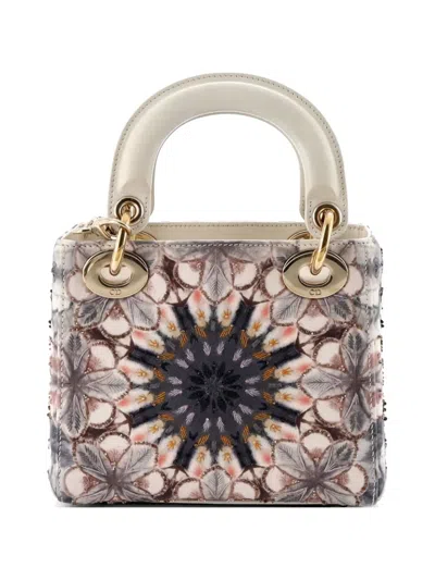 Pre-owned Dior Lady  Chain Bag Embroidered Calfskin Mini Satchel