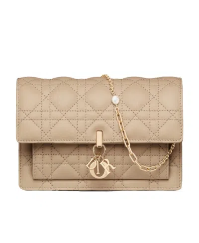 Dior Lady  Chain Pouch In Brown