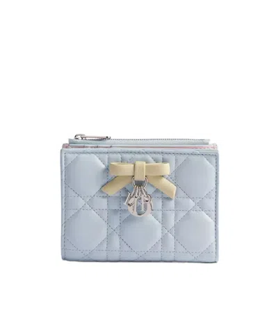 Dior Lady  Dahlia Wallet In Gray