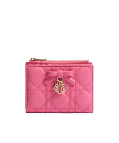 Dior Lady  Dahlia Wallet In Pink