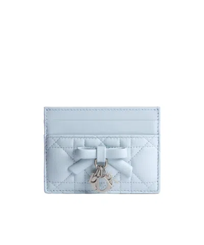 Dior Lady  Freesia Card Holder In Blue
