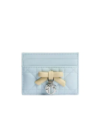Dior Lady  Freesia Card Holder In Blue