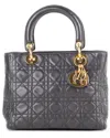 Dior Black Cannage Leather Lady  Ghw Large (authentic )