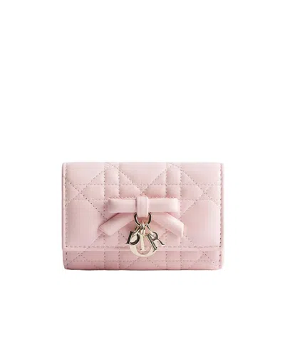 Dior Lady  Glycine Wallet In Pink
