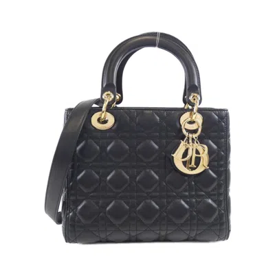 Pre-owned Dior Lady  Leather Handbag () In Black