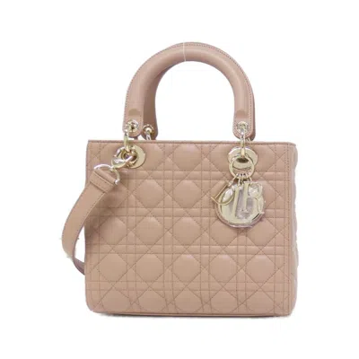 Pre-owned Dior Lady  Leather Handbag () In Gold