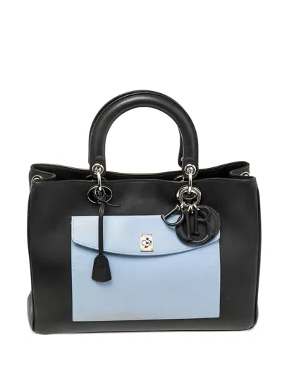 Pre-owned Dior Lady  Leather Tote Bag In Black