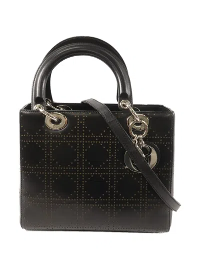 Pre-owned Dior Lady  Leather Tote Bag In Black