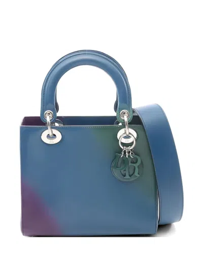 Pre-owned Dior Lady  Leather Tote Bag In Blue