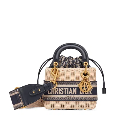 Dior Lady  Logo Shoulder Bag In Black