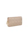 Dior Lady  Long Wallet In Warm Taupe