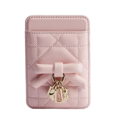 Dior Lady  Magnetic Card Holder In Pink