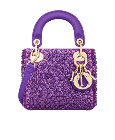 Dior Lady  Micro Bag In Purple