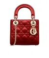 Dior Lady  Mini Patent Leather Cowhide Leather Handbag In Red