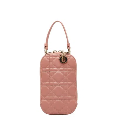 Dior Lady  Pink Leather Shoulder Bag ()