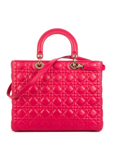 Pre-owned Dior Lady  Quilted Charm-detail Tote Bag In Pink