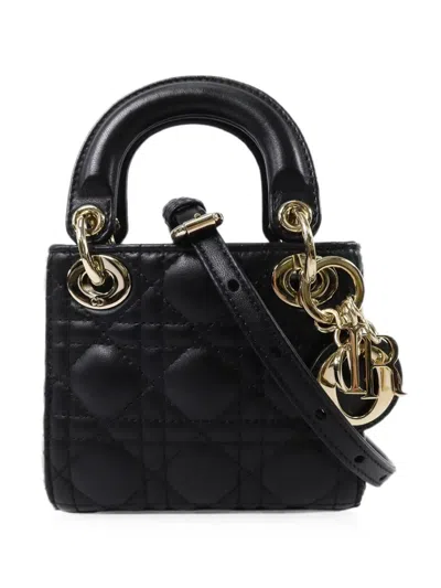Pre-owned Dior Lady  Quilted Mini Bag In Black