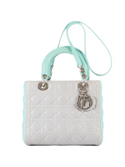 Pre-owned Dior Lady  Quilted Tote Bag In Gray