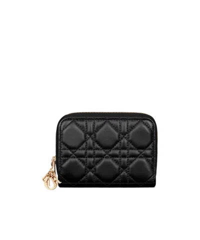 Dior Lady  Scarlet Wallet In Black