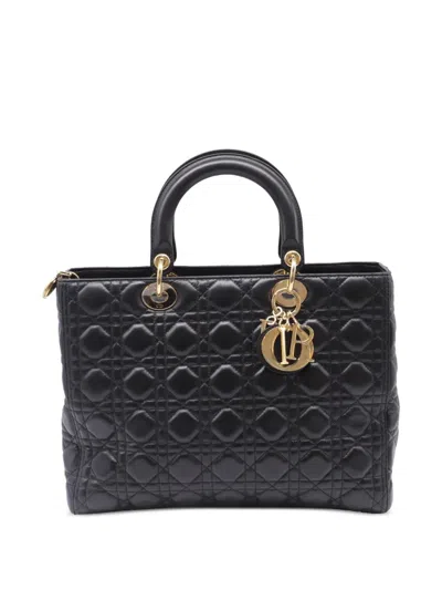 Pre-owned Dior Lady  Top-handle Tote Bag In Black