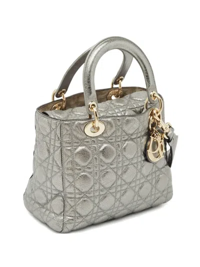 Pre-owned Dior Lady  Tote Bag In Gray