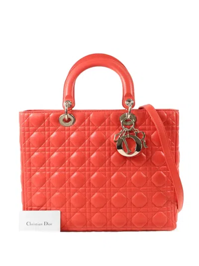 Pre-owned Dior Lady  Tote Bag In Red