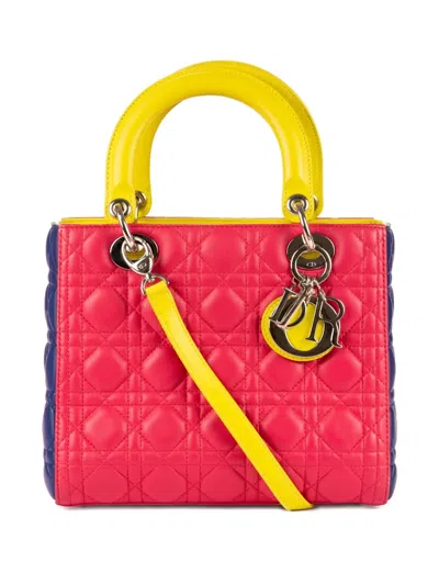 Pre-owned Dior Lady  Tote Bag In Yellow