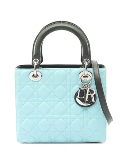Pre-owned Dior Lady  Two-way Handbag In Blue