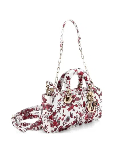 Pre-owned Dior Lady D-joy Bag Printed Leather Small Satchel In Multi