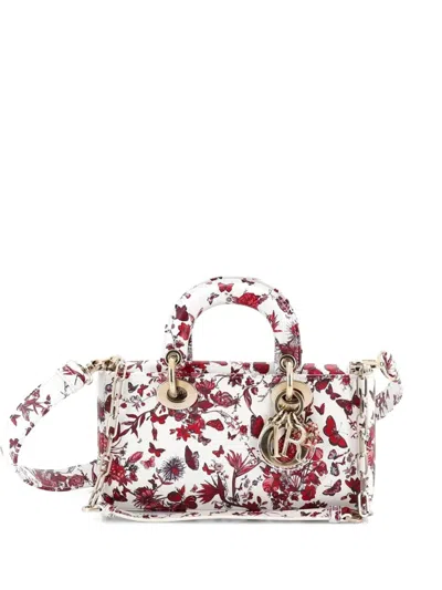 Pre-owned Dior Lady D-joy Bag Printed Leather Small Satchel In Multi