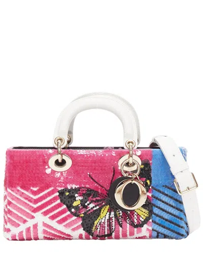 Dior Lady D-joy Butterfly Sequins Crossbody Bag (authentic Pre-loved) In Pink