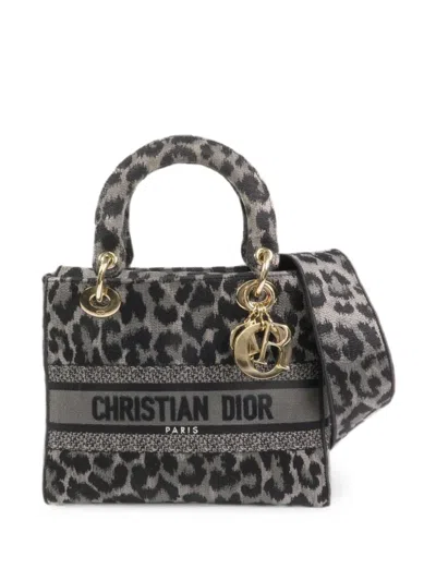 Pre-owned Dior Lady D-lite Tote Bag In Gray