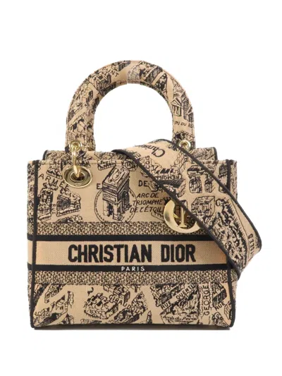 Pre-owned Dior Lady D-lite Tote Bag In Neutral