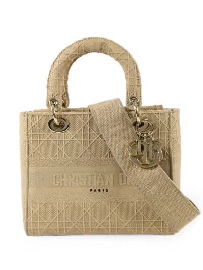 Pre-owned Dior Lady D-lite Tote Bag In Neutral