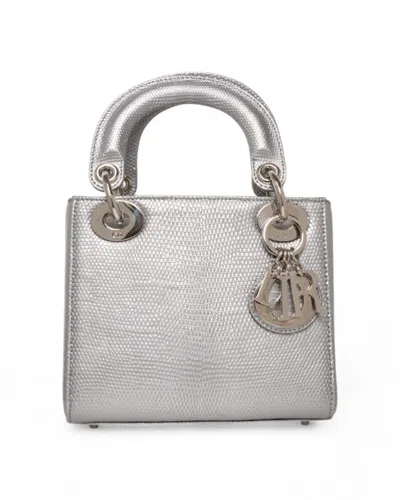 Dior Lady Mini Silver Python Chain
