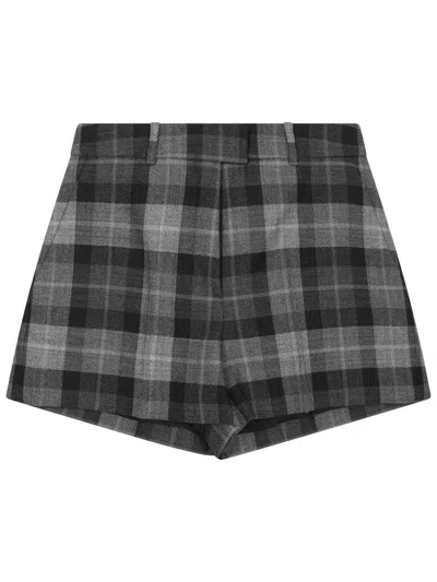 Dior Multicolor Laine Tartan Shorts In Black