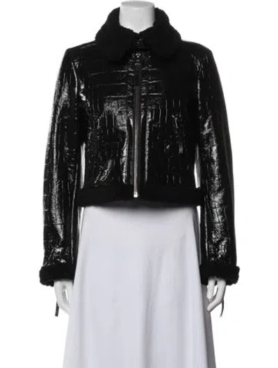 Pre-owned Dior Lamb Leather Biker Jacket In Black