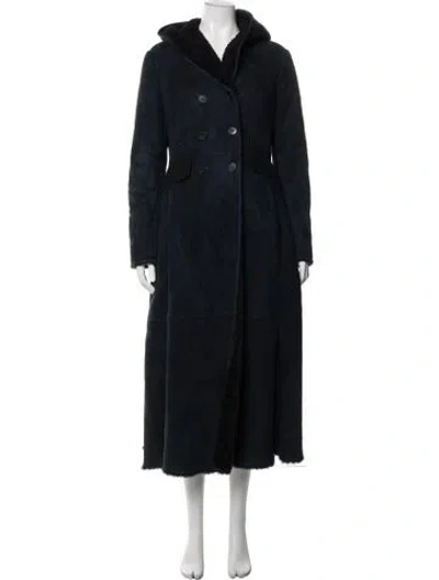 Pre-owned Dior Lamb Leather Coat In Blue