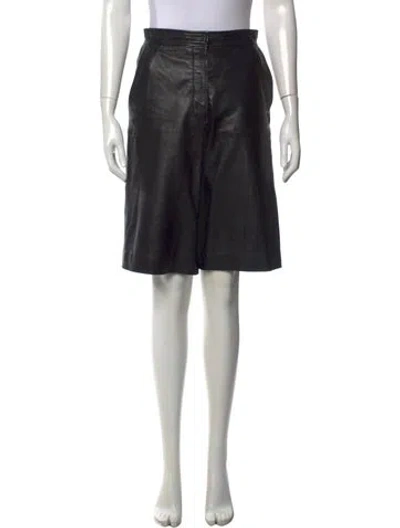 Pre-owned Dior Lamb Leather Knee-length Shorts In Black
