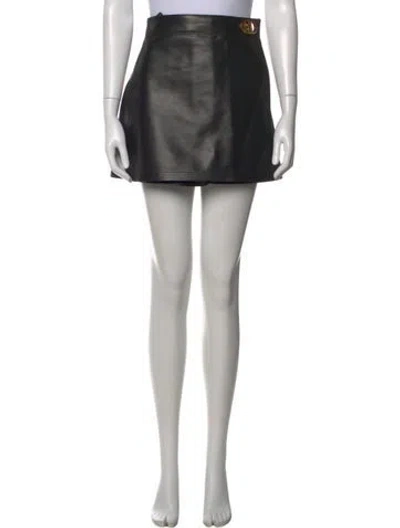 Pre-owned Dior Lamb Leather Mini Shorts In Black