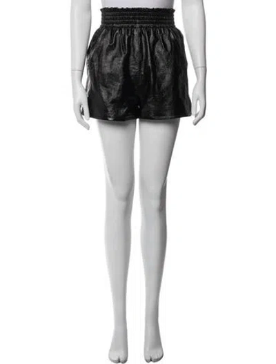 Pre-owned Dior Lamb Leather Mini Shorts In Black