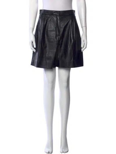 Pre-owned Dior Lamb Leather Mini Shorts In Black