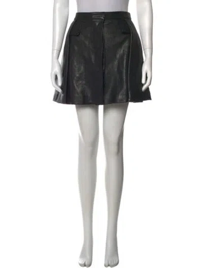 Pre-owned Dior Lamb Leather Mini Skirt In Black
