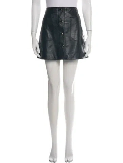 Pre-owned Dior Lamb Leather Mini Skirt In Green