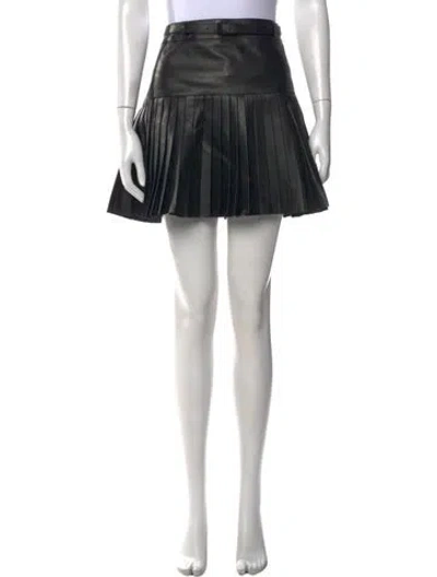 Pre-owned Dior Lamb Leather Mini Skirt W/ Tags In Black