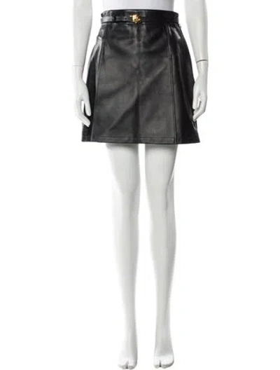 Pre-owned Dior Lamb Leather Mini Skirt In White